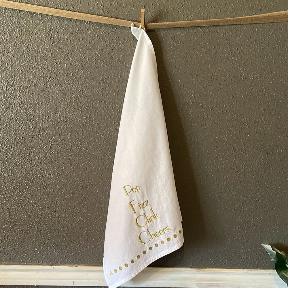 Pier 1 Pop Fizz Clink Cheers Kitchen Towel